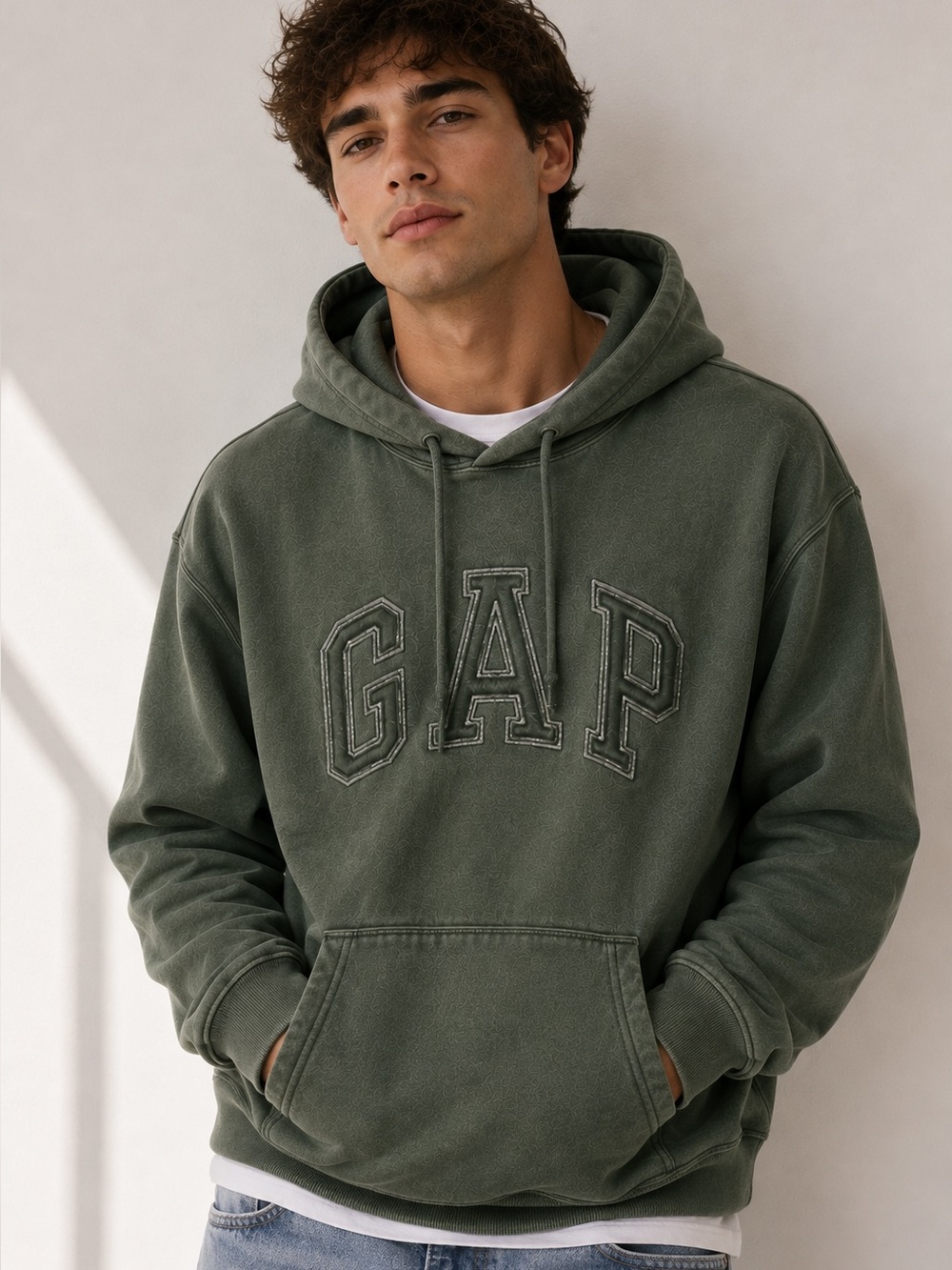GAP Arch Logo Ripstop Hoodie Dark Forest Green XXL